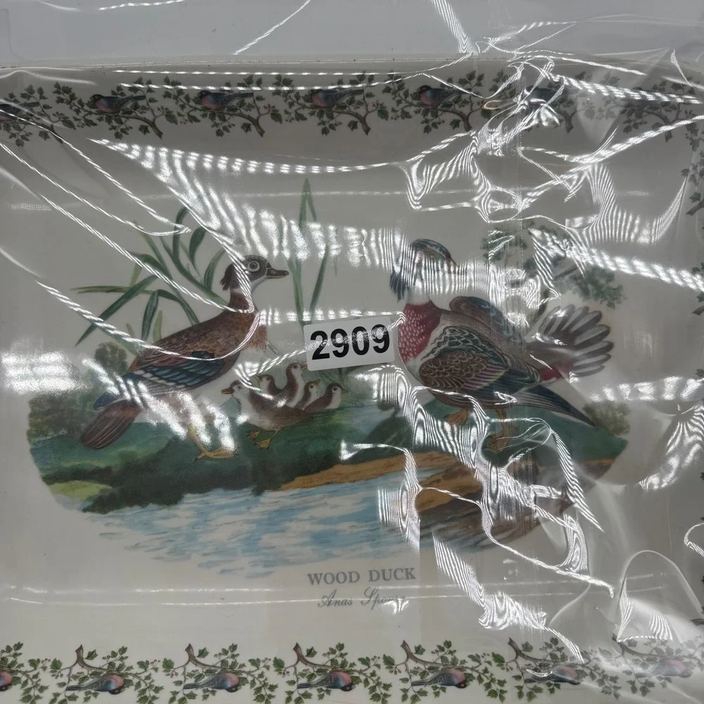 Portmeirion Pottery Serving Dish Wood Duck Anas Spousa‎ England-marks